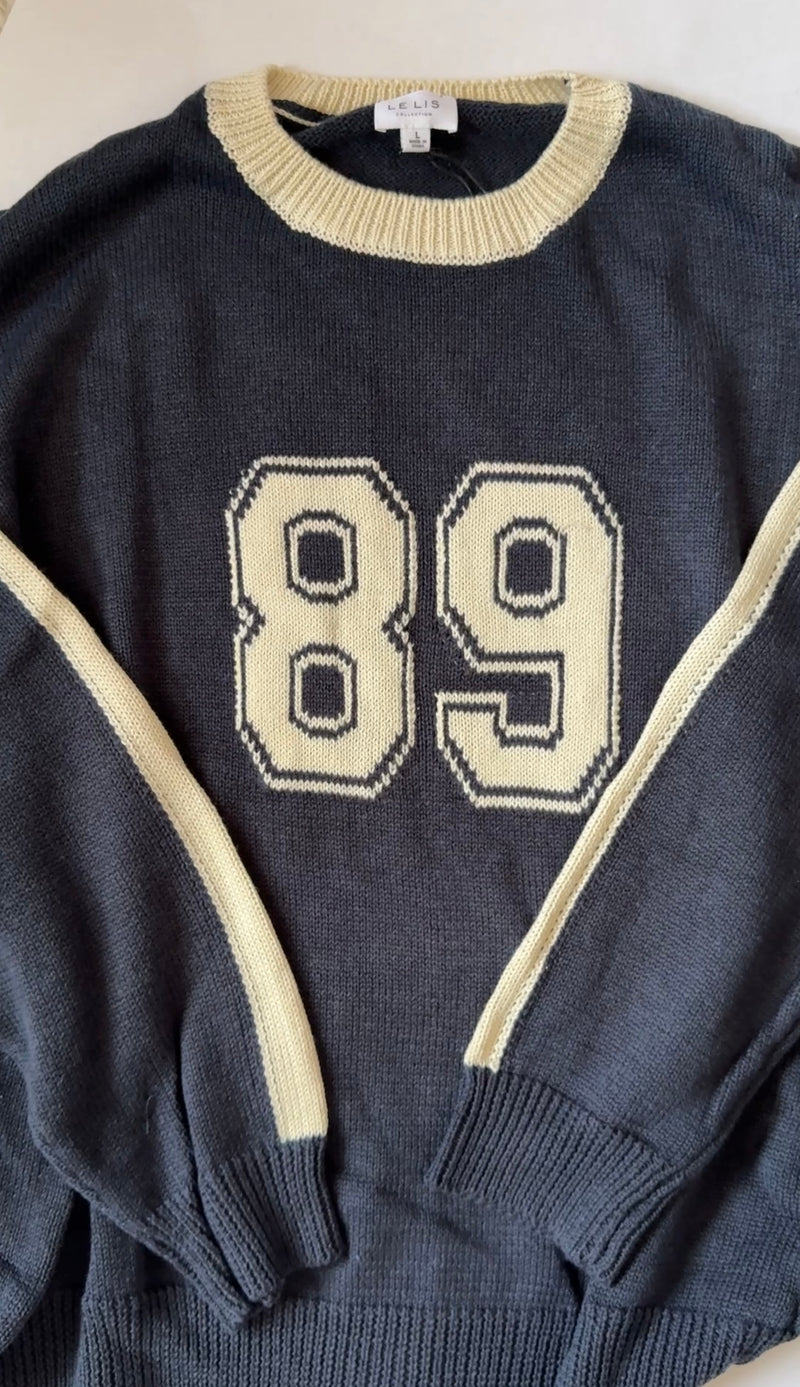 "89 " L/S Sweater-Navy