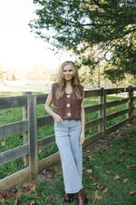 Chunky Sweater Vest-Brown