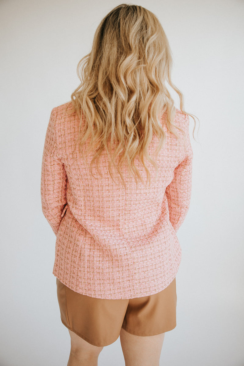 Tweed Blazer-Pink
