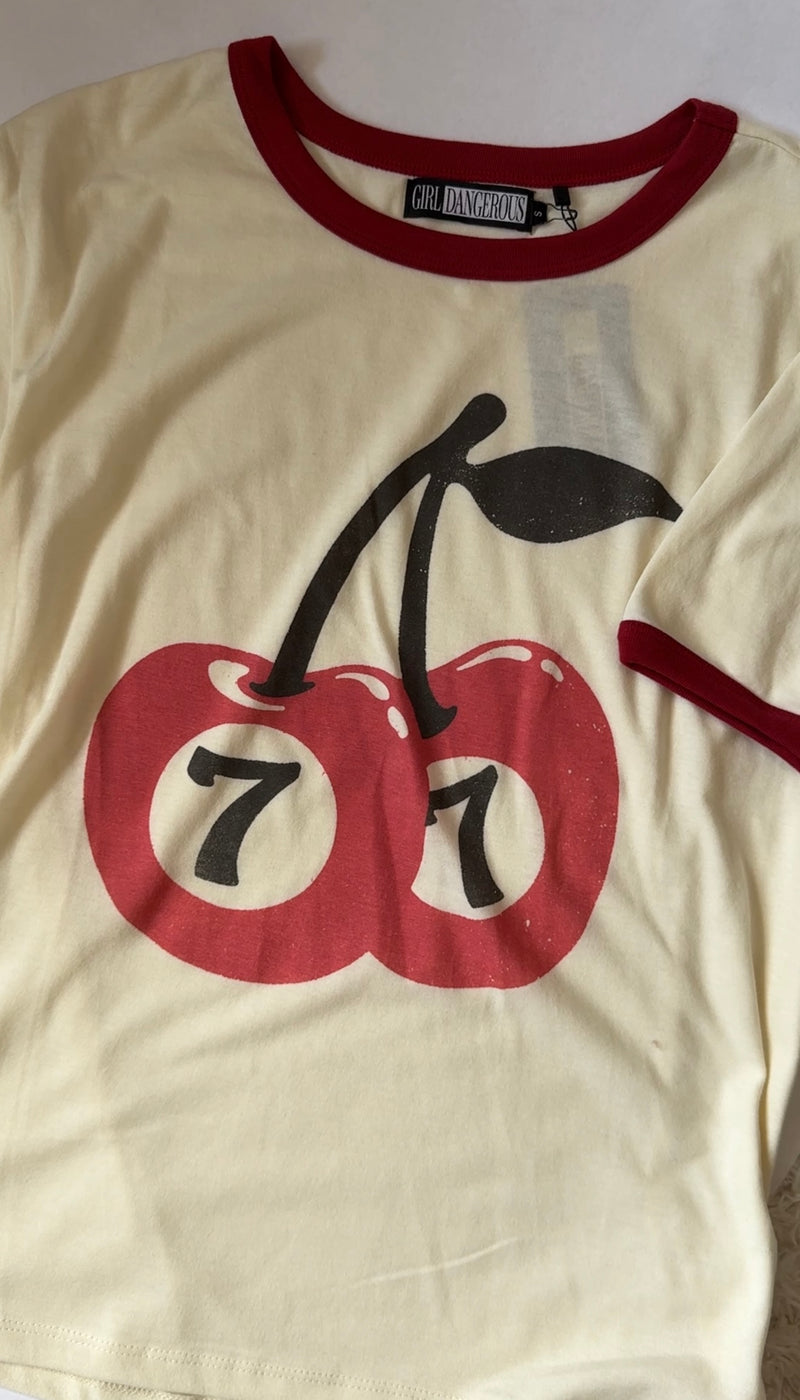 77 Cherry Tee-Cream