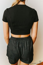 Essential Active Cropped Top-Black