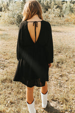 Rumie Deep V Dress-Black