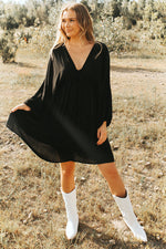 Rumie Deep V Dress-Black